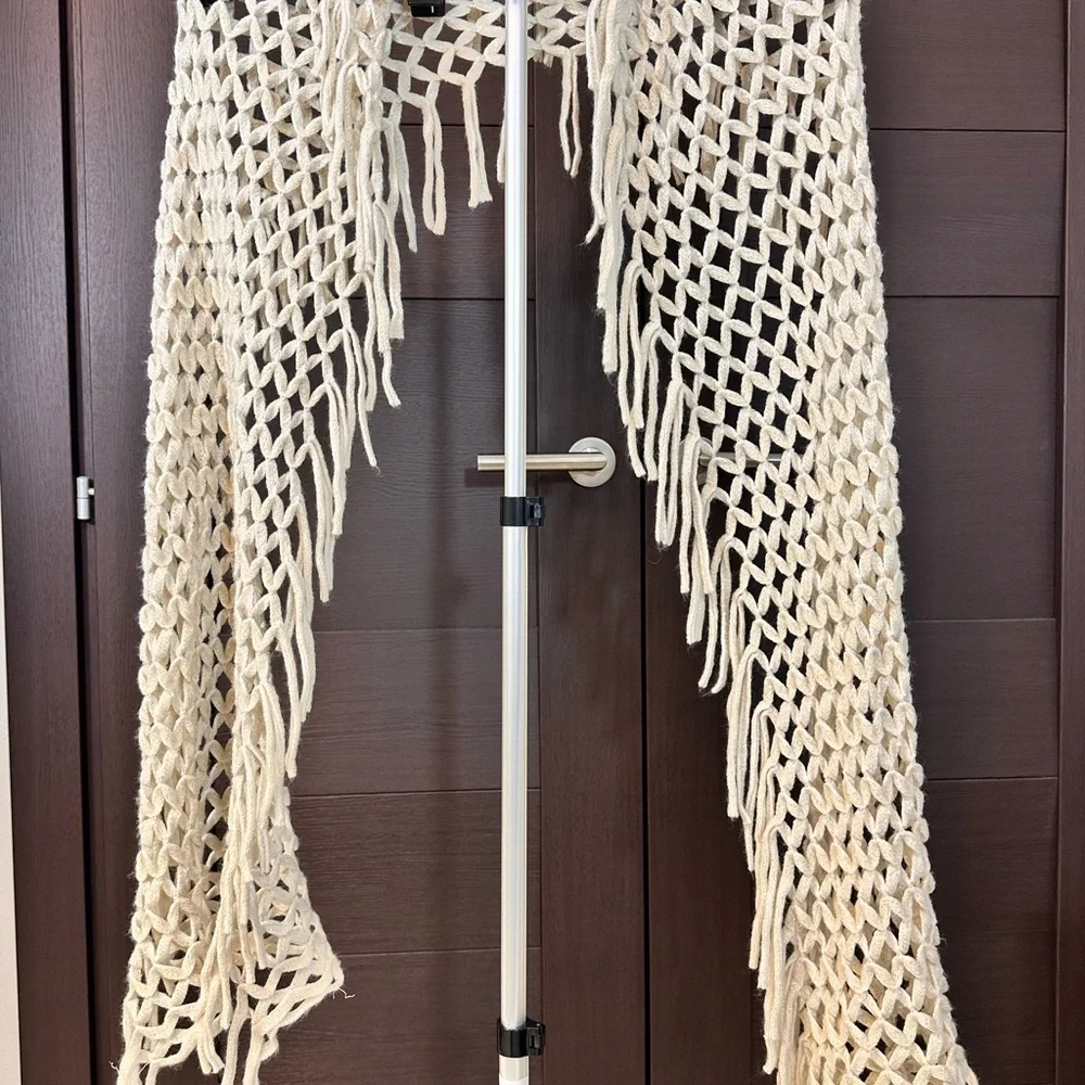 Cream Woven Decorative Throw